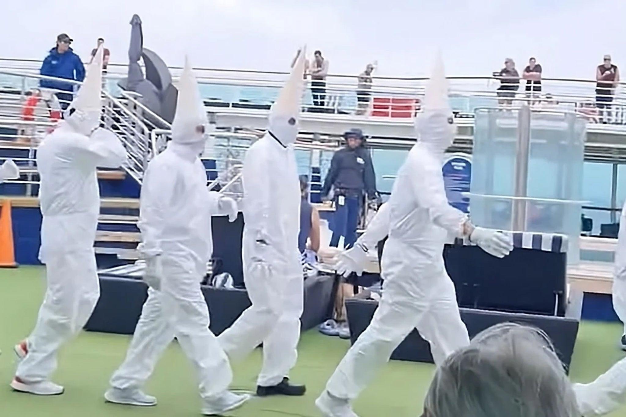 Kruise Klux Klan: Cruise Ship Staff Dress Up As “Upside Down Snow Cones”