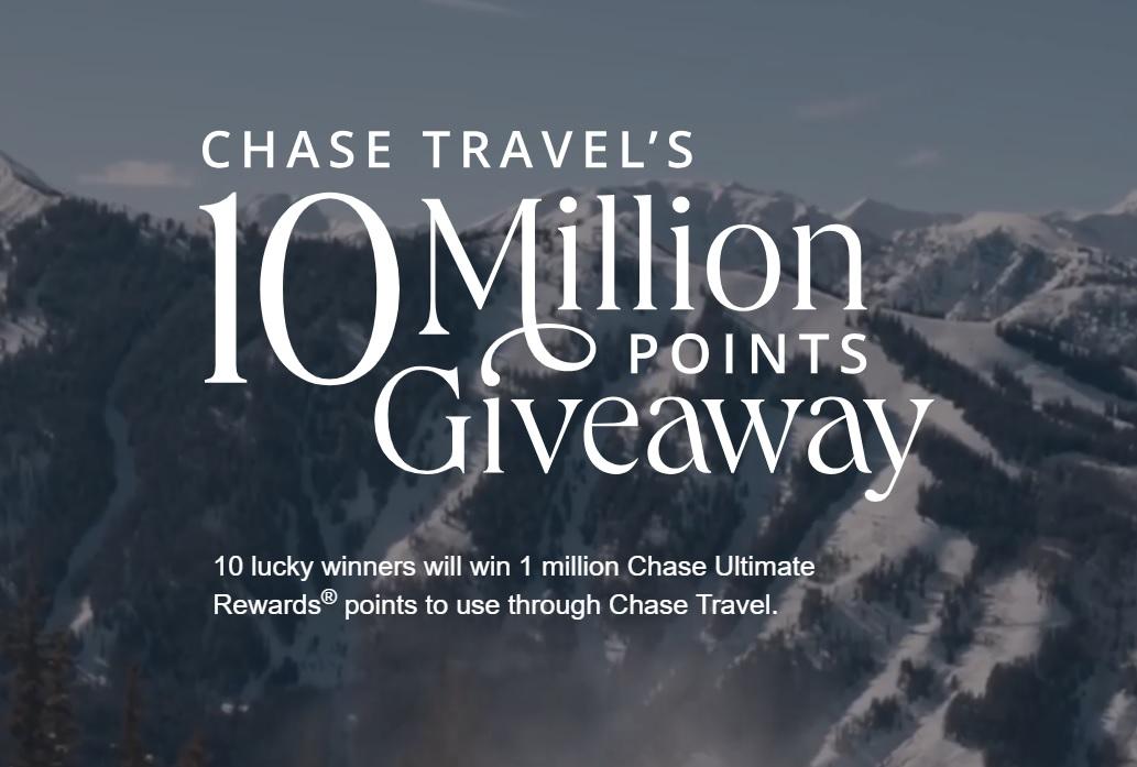 Chase Travel giving away 1 million Ultimate Rewards points to 10 winners