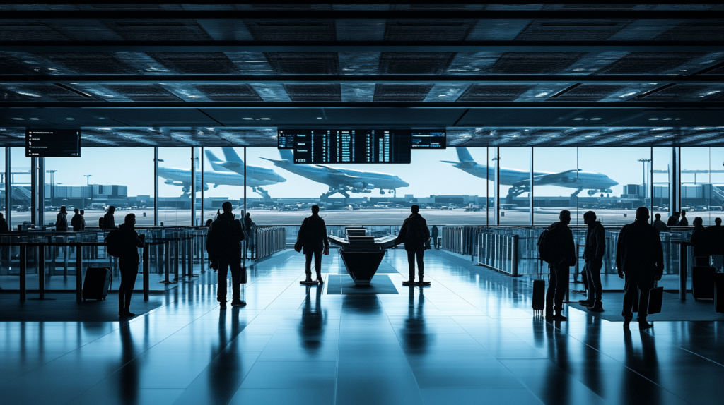people standing in a terminal