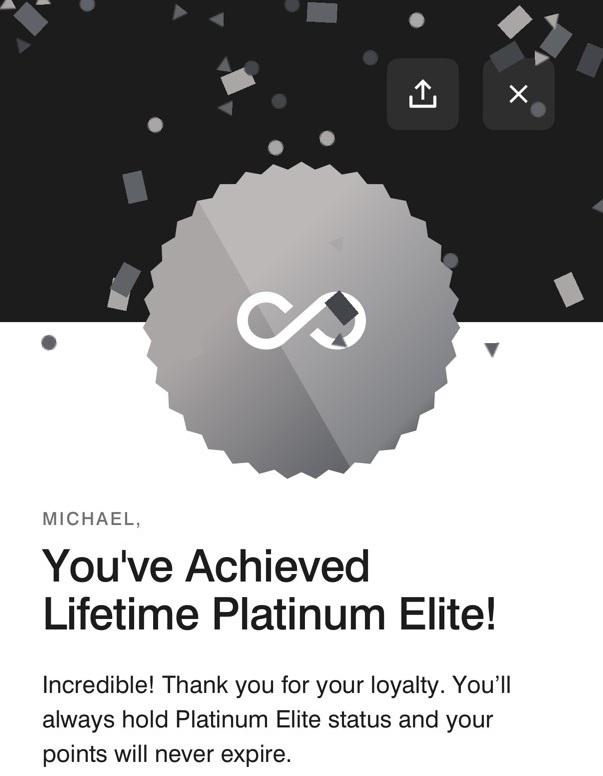 Lifelong Milestone Accomplished – I Now Hold Lifetime Platinum Status