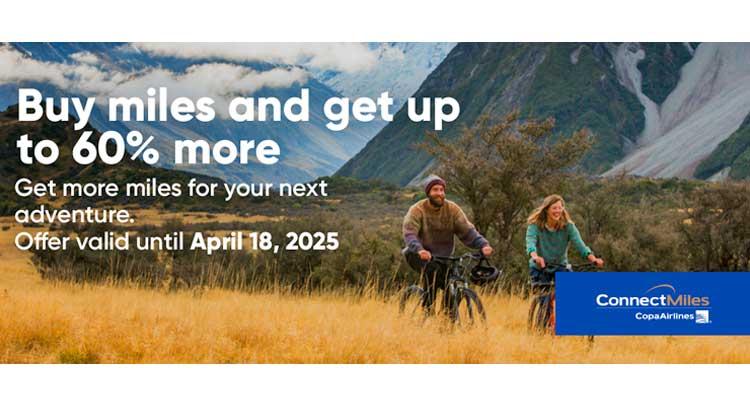 Buy Copa Airlines ConnectMiles with up to a 60% bonus