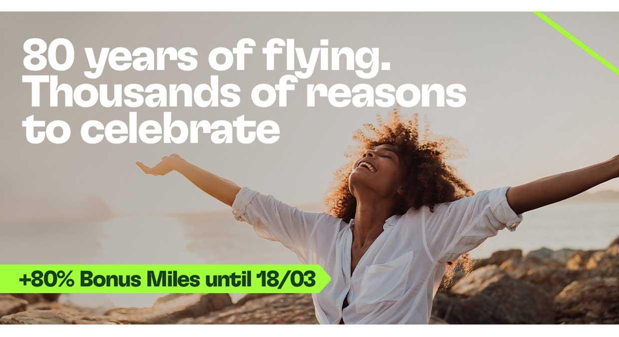 Earn 80% bonus miles on TAP Air Portugal flights (Book by March 18)