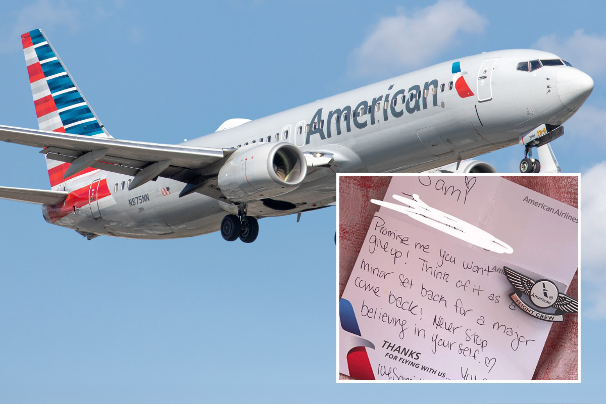 American Airlines Flight Attendant Shares Heartwarming Message With Passenger Who Just Failed Job Interview With The Airline