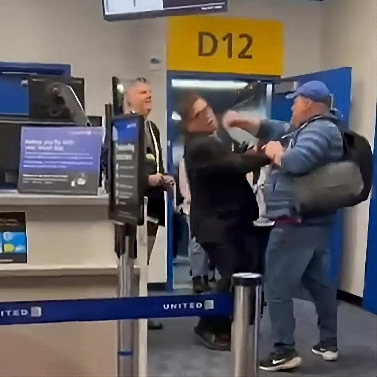 Passenger At Washington Dulles Confronts United Gate Agent—Says ‘Who Wants It First?’—Then Drops Him Instantly