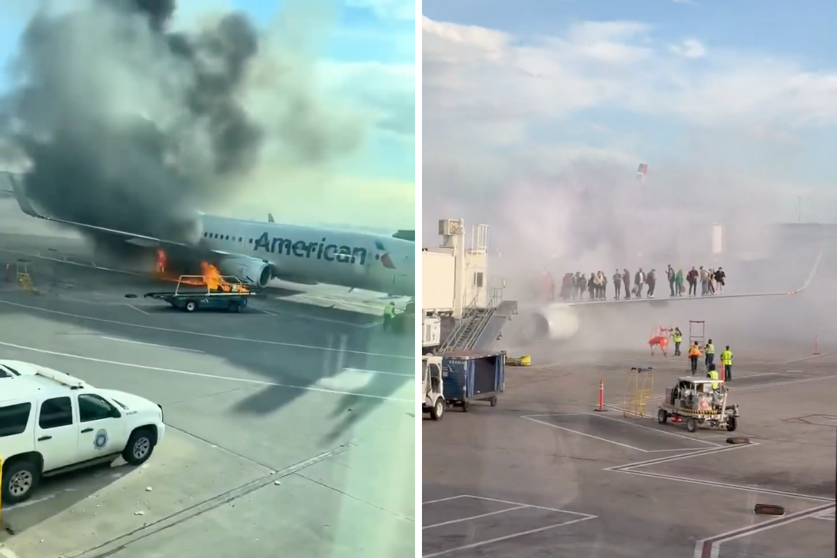 Watch: Dramatic Video Shows Passengers Evacuating Onto Wing of Burning American Airlines 737 at Denver Airport After Engine Fire; 6 Hospitalized