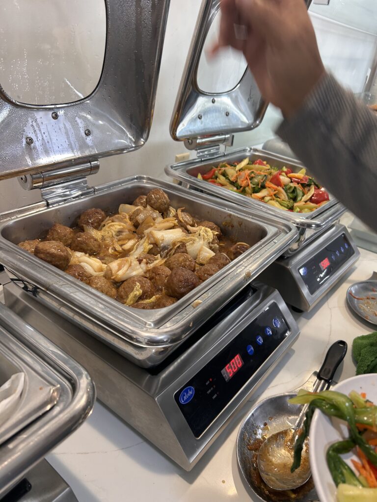 food in a container with food on it