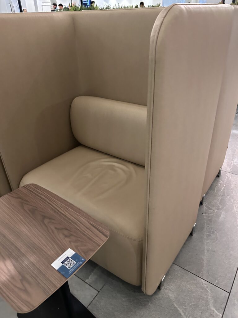 a chair and table in a room