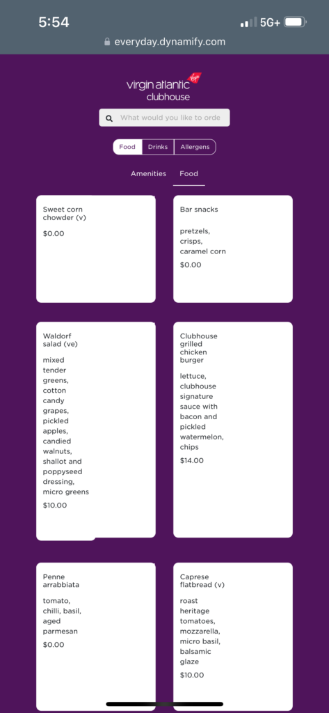 a menu of a restaurant