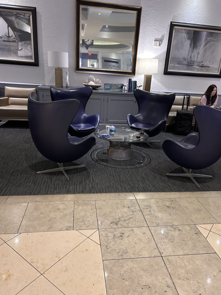 a group of chairs in a room