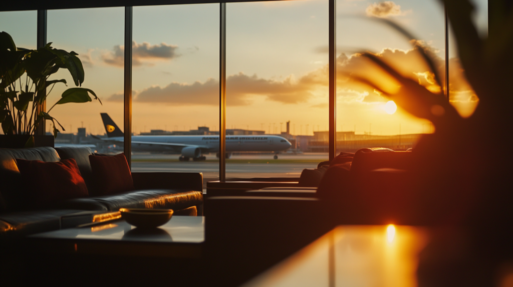 a plane on the runway