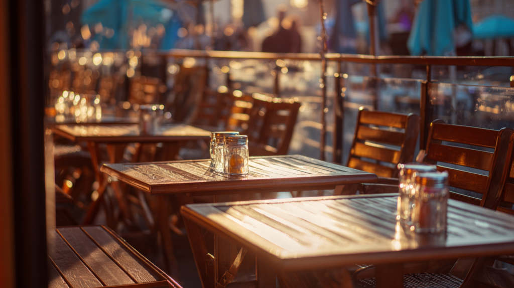 a table with glasses on it