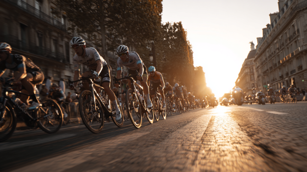 a group of people riding bicycles on a road