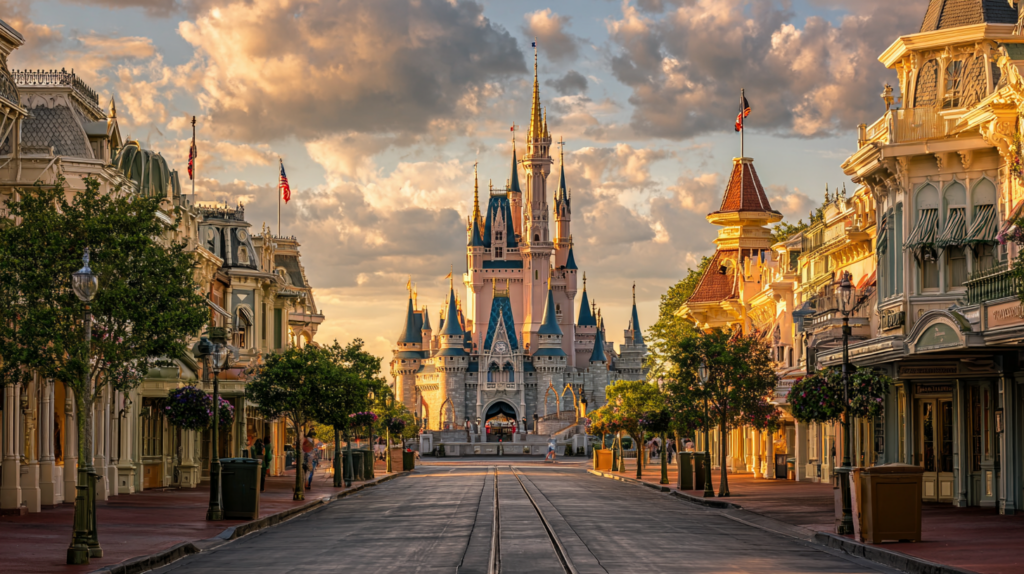 a castle in the middle of a street