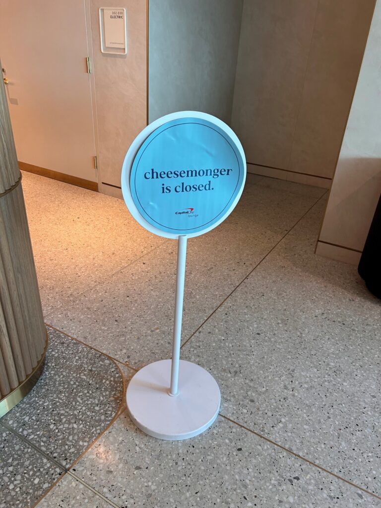 a sign on a stand