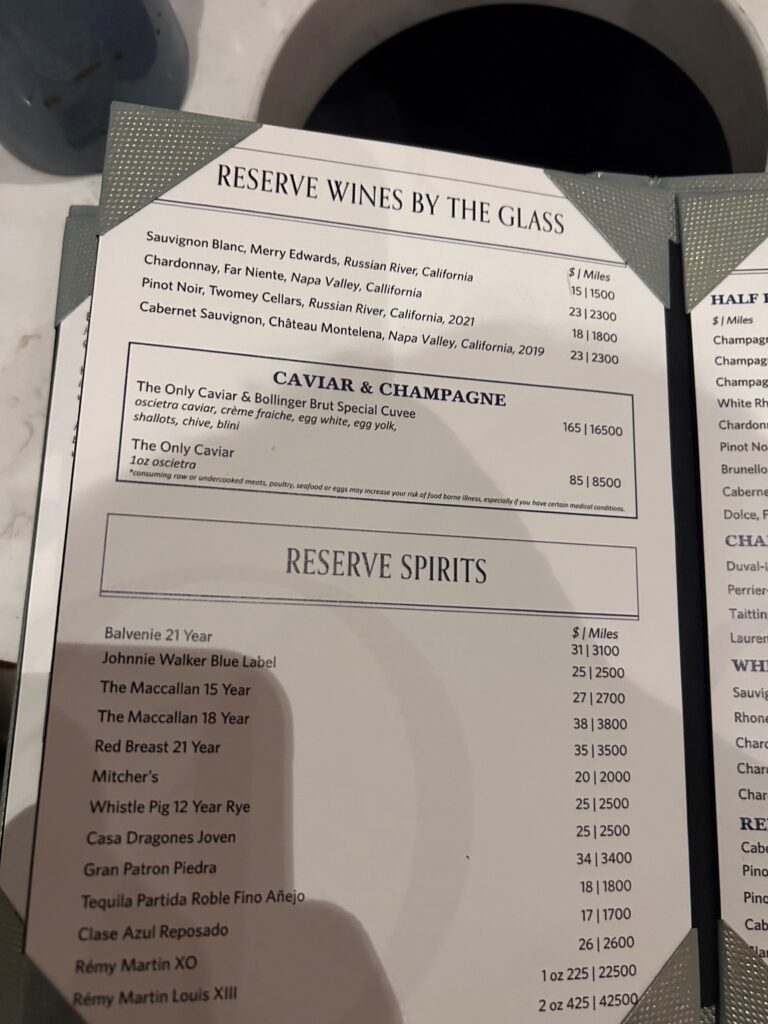 a menu of a restaurant