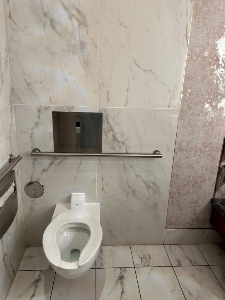 a toilet in a bathroom