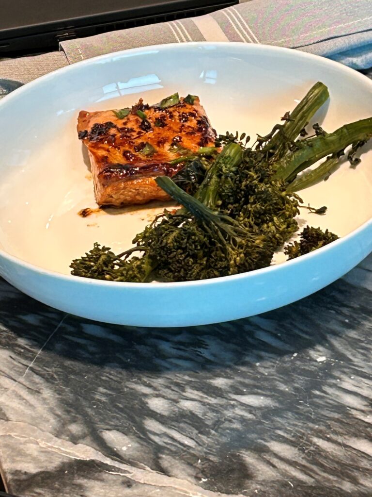 a plate of food on a table
