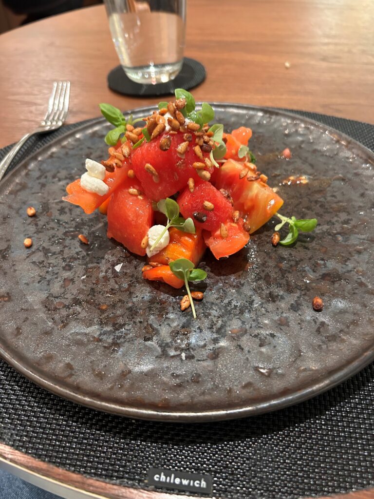 a plate of food on a table