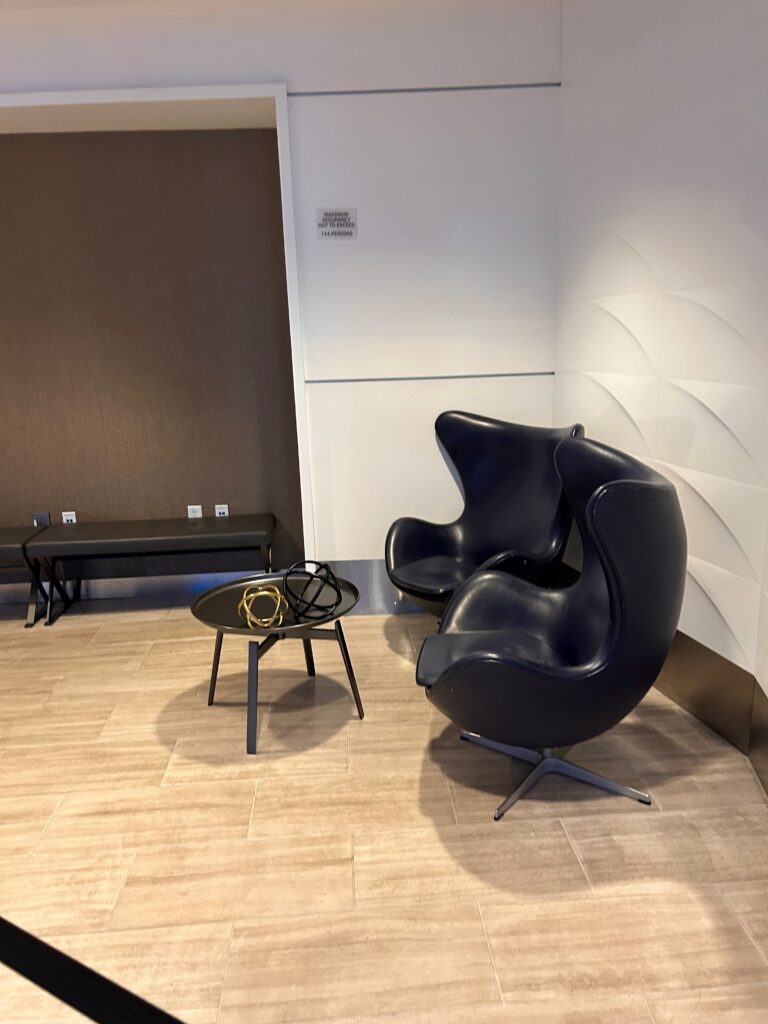 a black chairs in a room