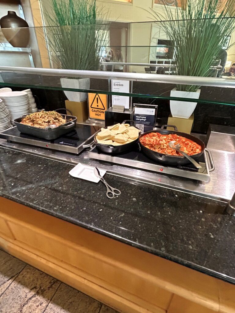 food on a counter in a restaurant