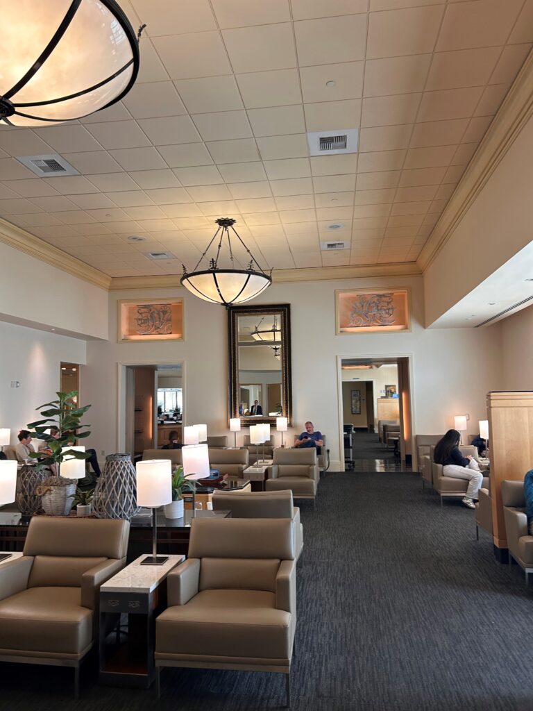 a room with chairs and tables