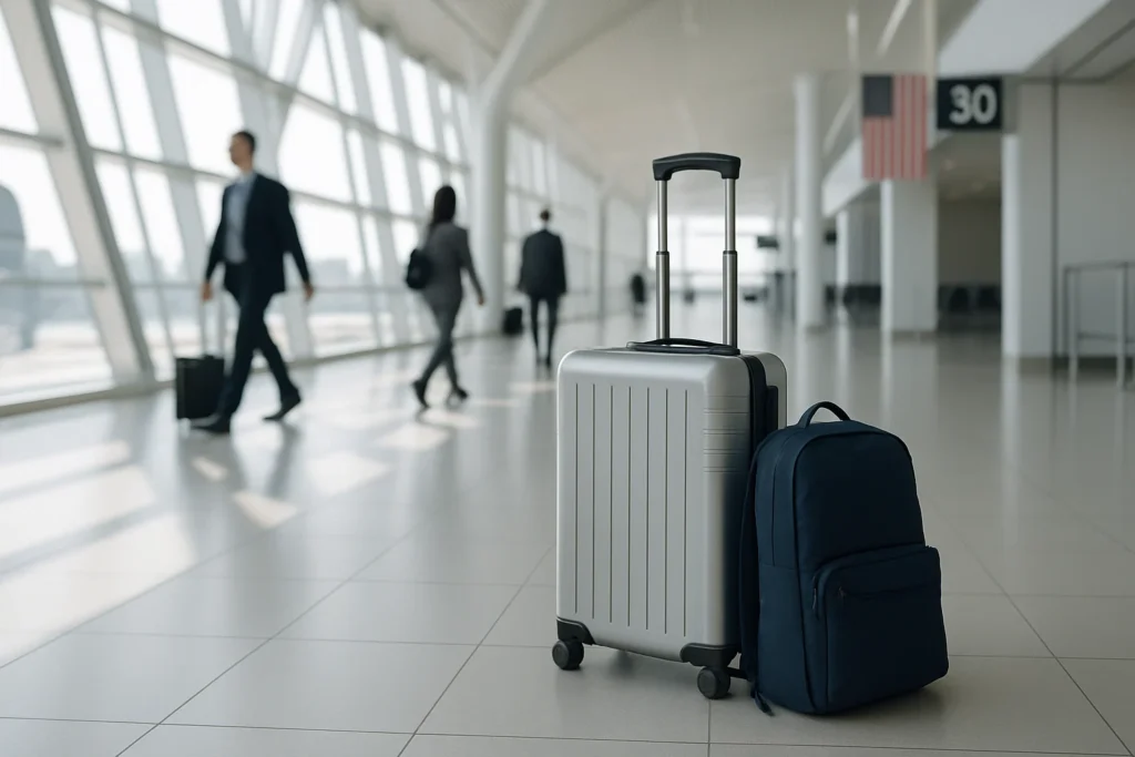 a luggage on the floor