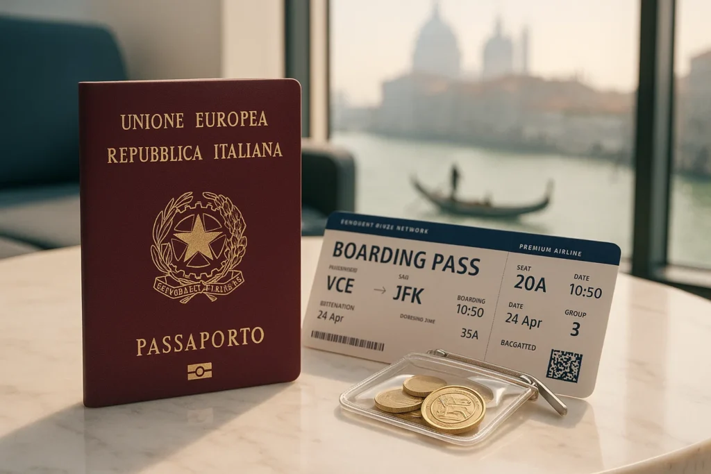 a passport and boarding pass