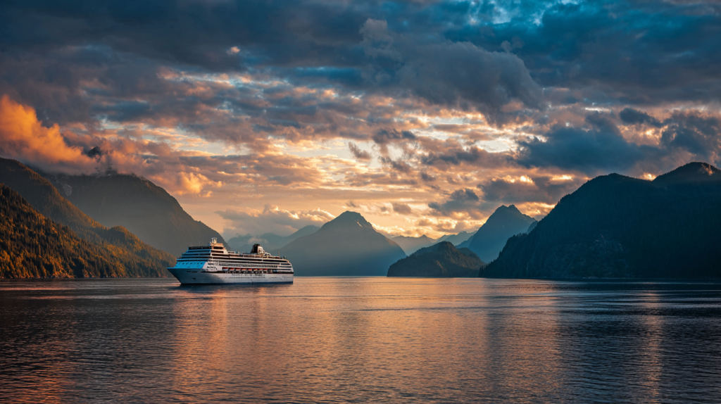 a cruise ship in the water