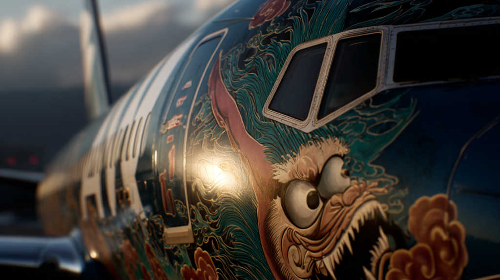 a close up of a plane