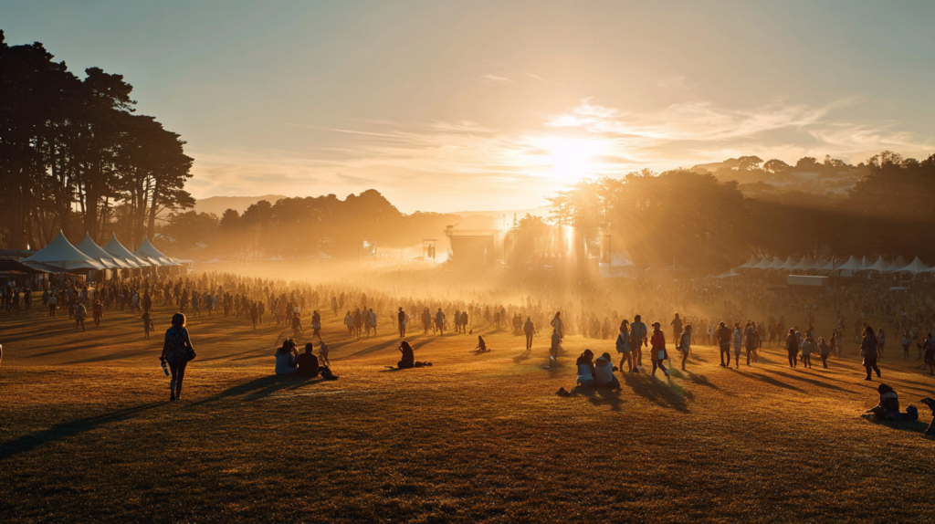a large group of people in a field