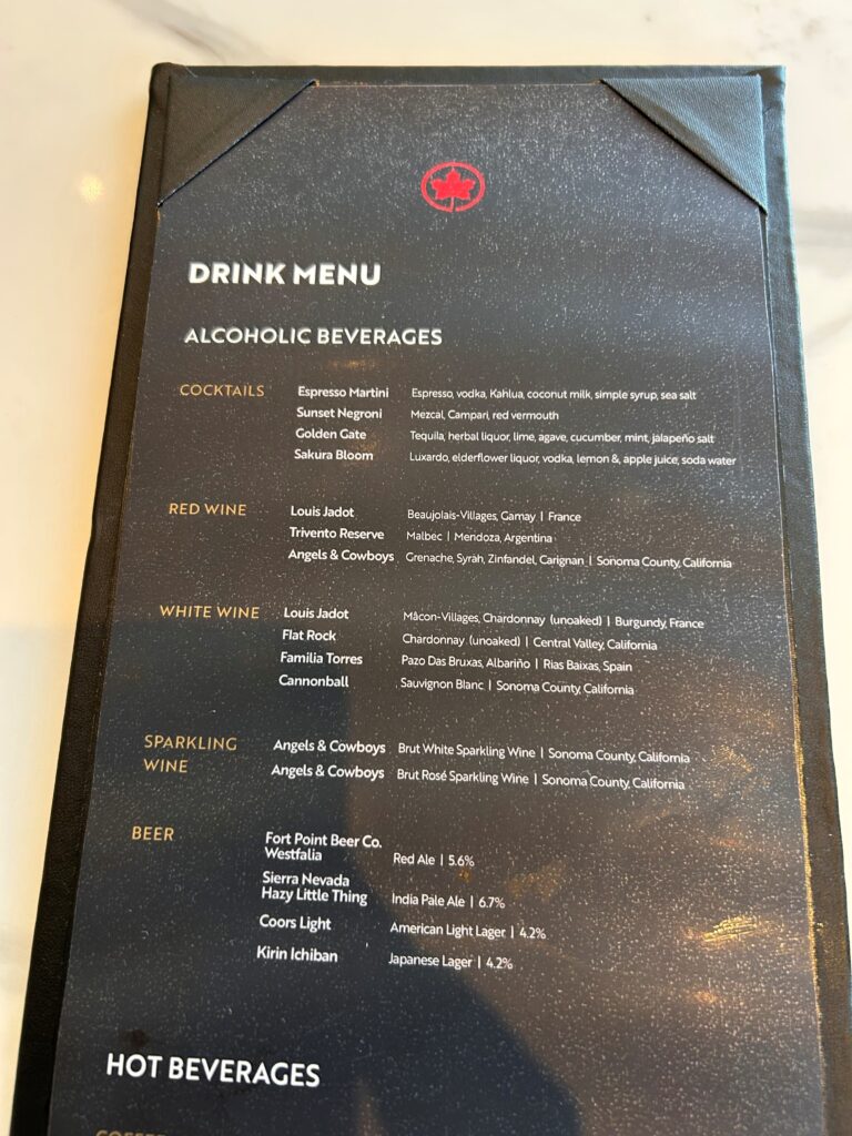 a menu with text on it