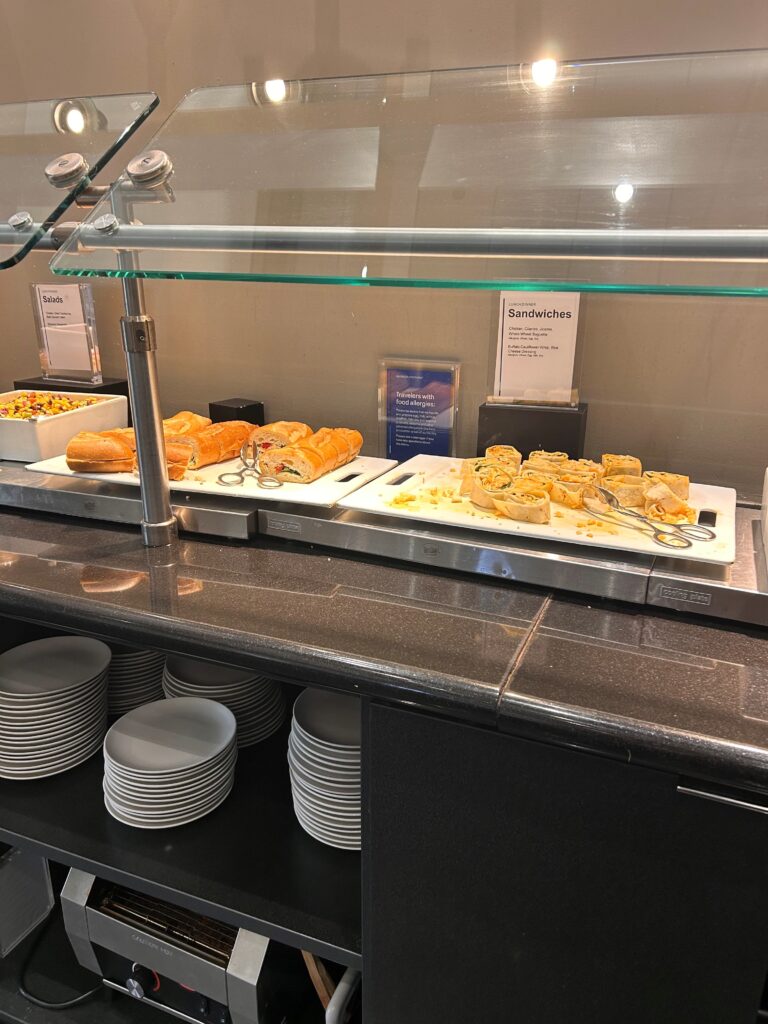 food on a counter in a restaurant