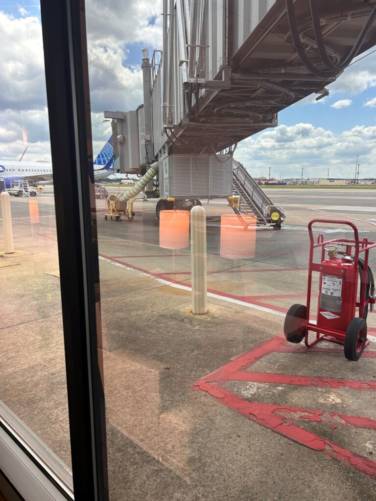 a view of an airplane from a window