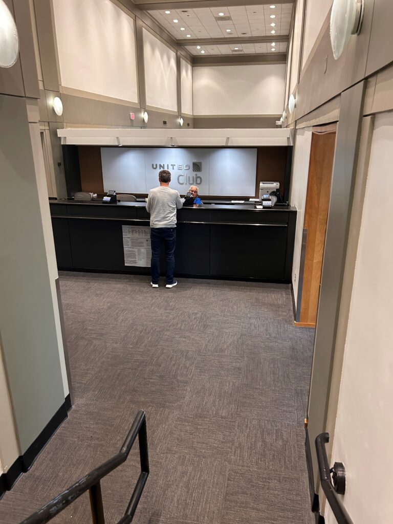 a man standing at a counter