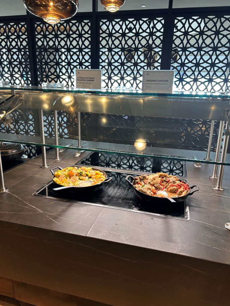 food on a counter in a restaurant
