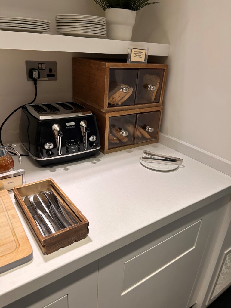 a toaster and bread in a drawer