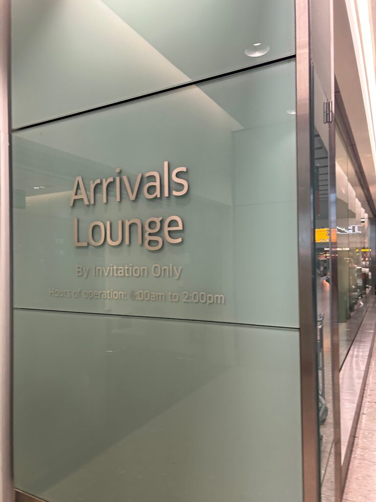 a glass door with text on it