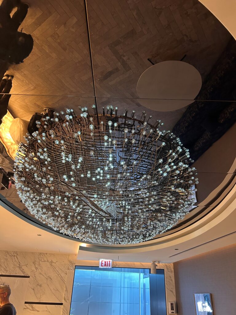 a large chandelier with lights