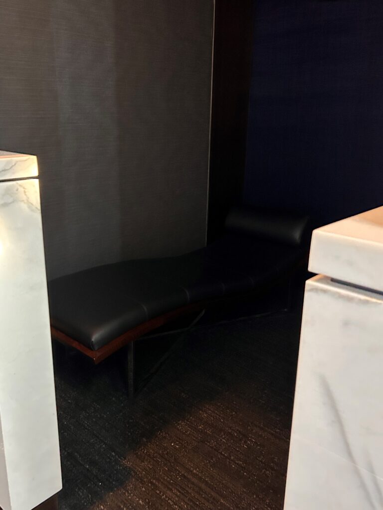 a black couch in a room
