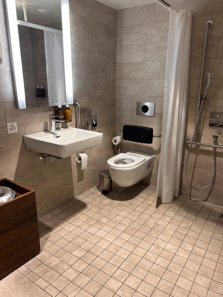 a bathroom with a toilet and sink