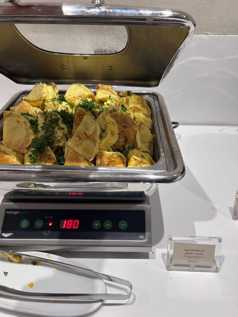 a pan of food on a scale