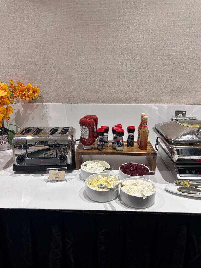 a table with food on it