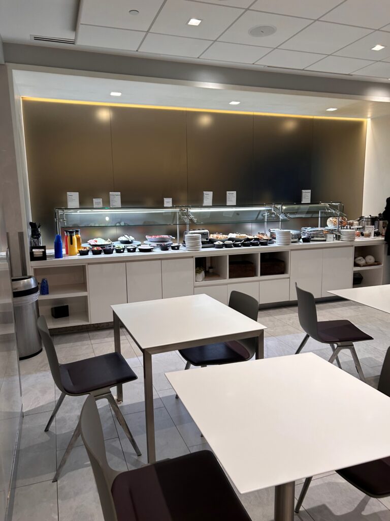 a buffet in a restaurant