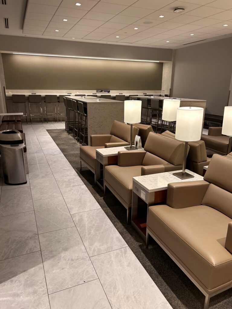 a room with chairs and tables