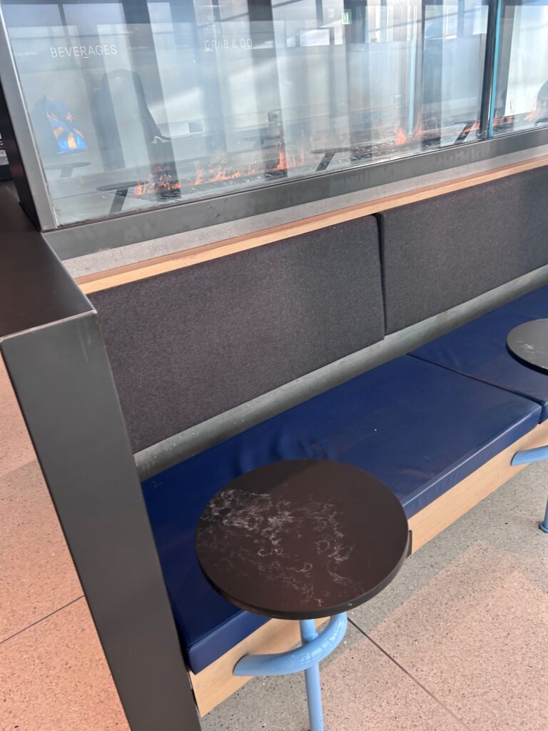 a table and chairs in a room