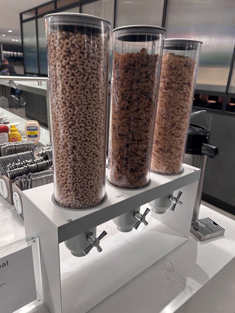 cereal in containers on a counter