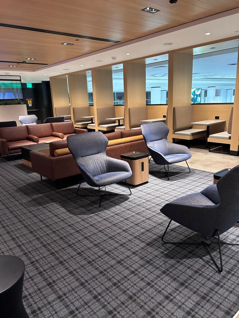 a room with chairs and tables