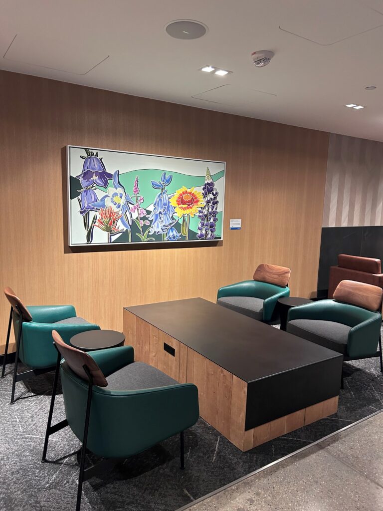 a room with chairs and a table