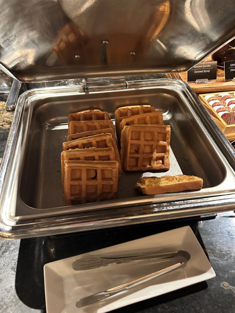 a waffles in a metal container