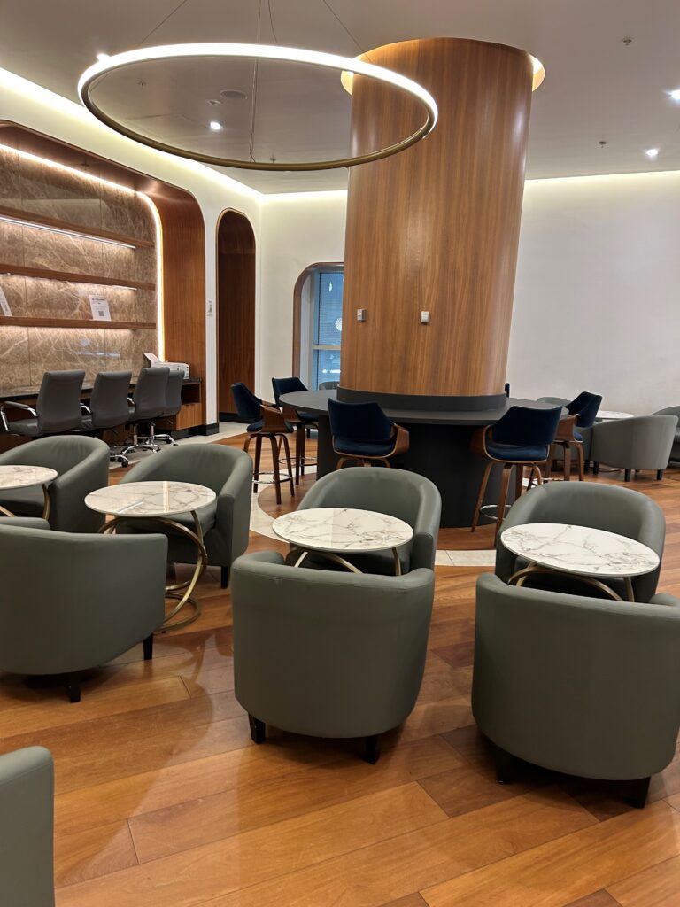 a room with tables and chairs